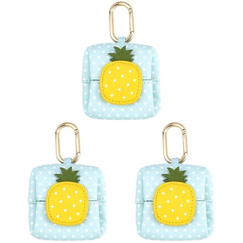 3 Count Fruit Pattern Small Wallet Miss Earphone Pouch Earphones Storage Bag - 第 1/12 張圖片