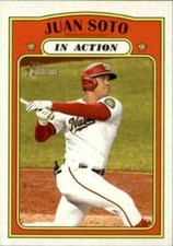 2021 Topps Heritage Base #36 Juan Soto In Action Washington Nationals