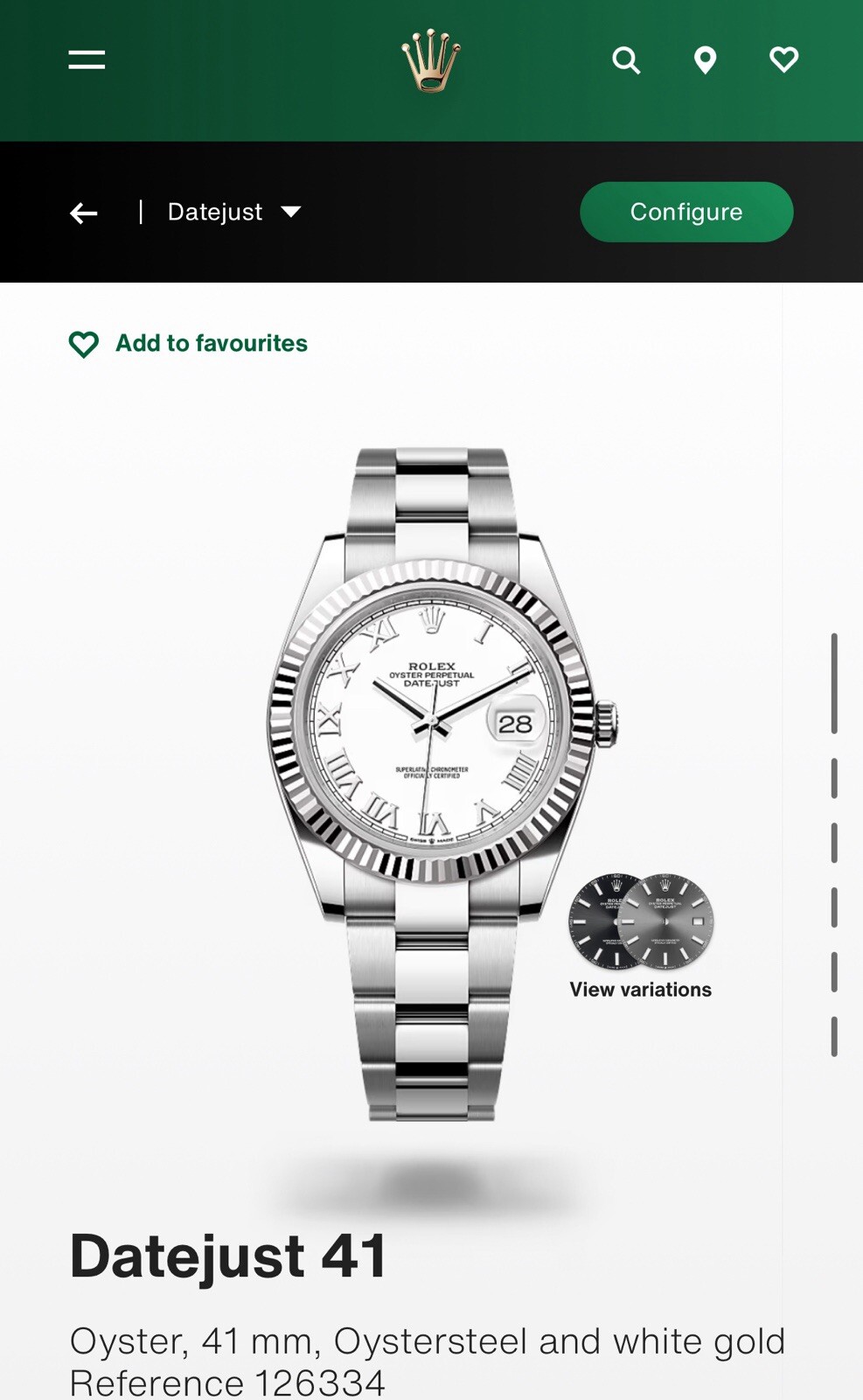 Rolex Datejust 41, Roman Numerals, Fluted