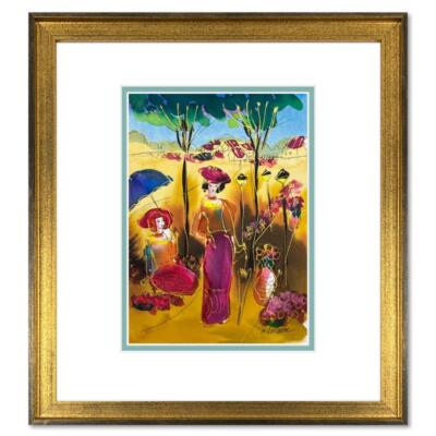Moshe Leider, Framed Original Mixed Media Watercolor Painting, Hand Signed