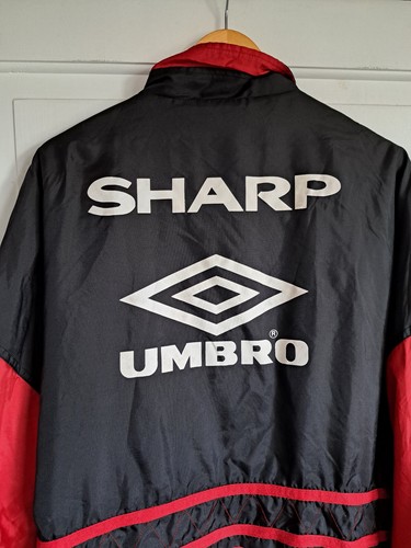 1994/95 MANCHESTER UNITED Vintage Umbro Bench Coat Jacket Size L Retro - Picture 10 of 10