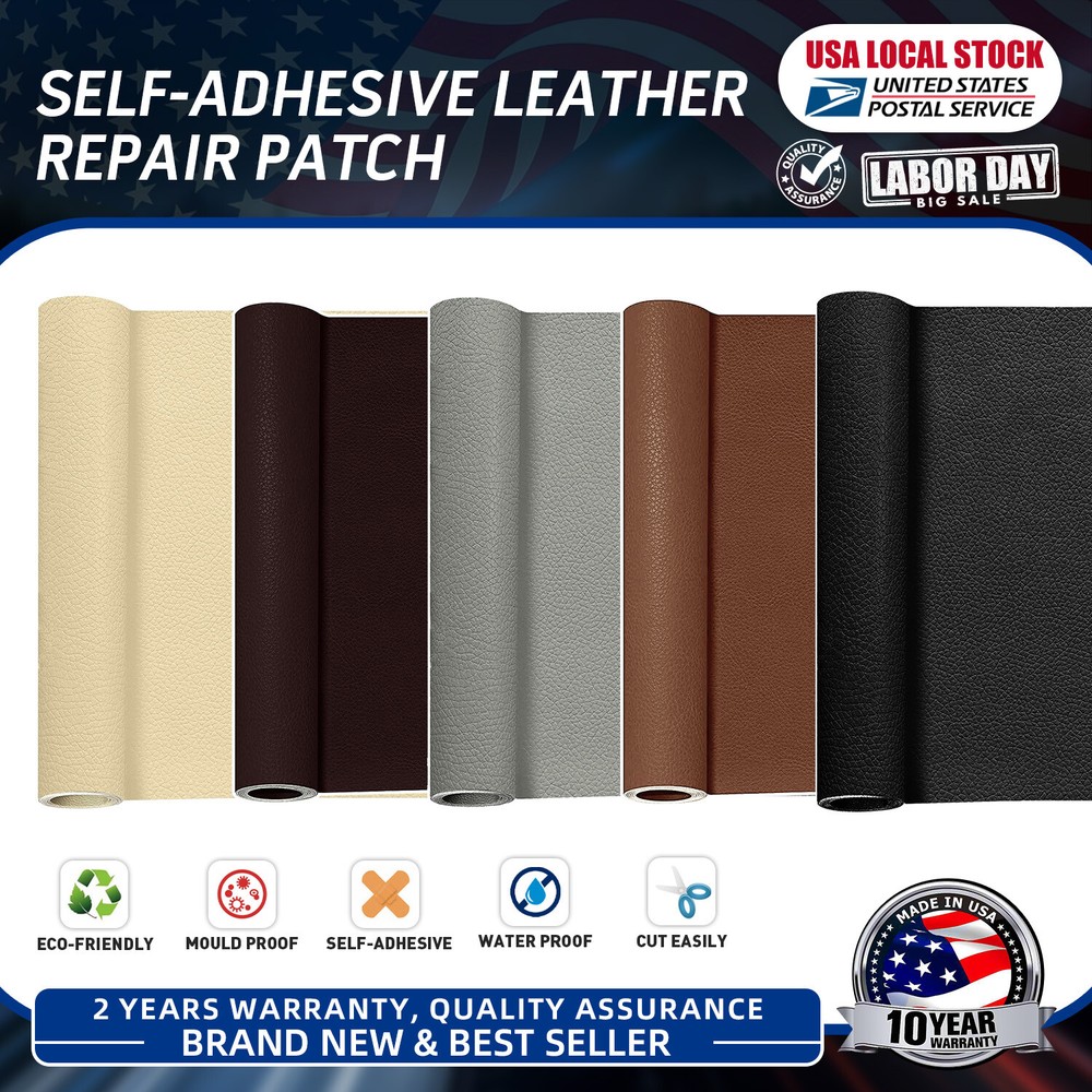 Self-Adhesive Patch Stick Leather Repair Kit on Sofa Clothing Car Seat Couch US