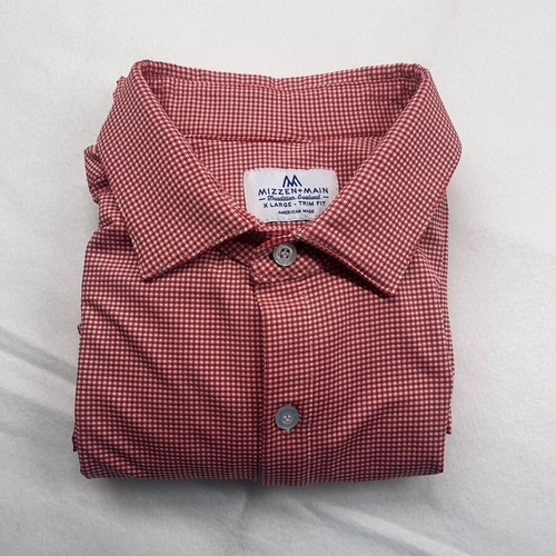 Mizzen+Main Abito Camicia Tradizione Evoluto Bordo Vestibilità Elasticizzata Plaid Uomo Taglia XL - Foto 9 di 9