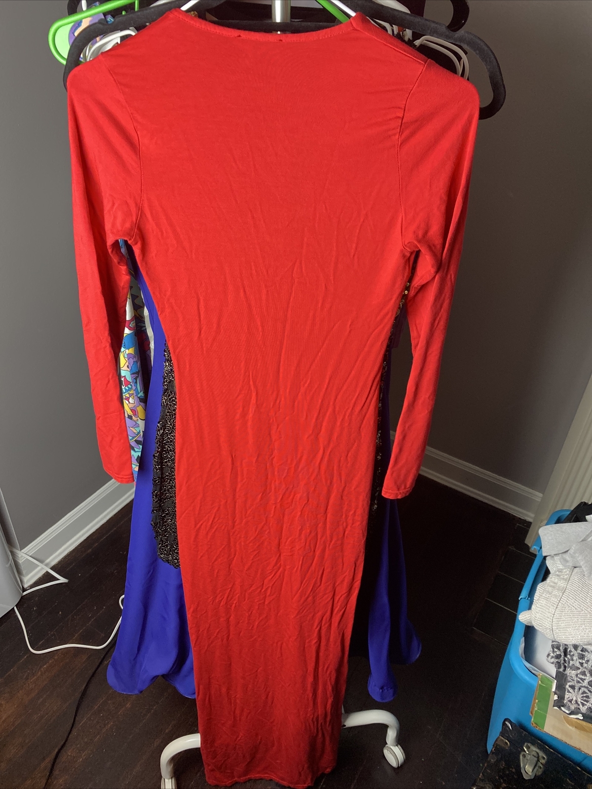 Vintage Cotton Red Maxi Dress - image 3