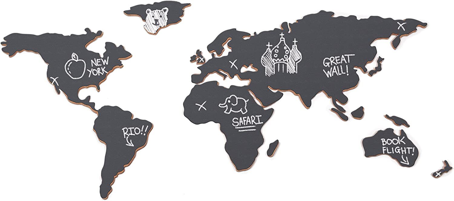 Carte ardoise murale Luckies pour noter ses destinations de vacances