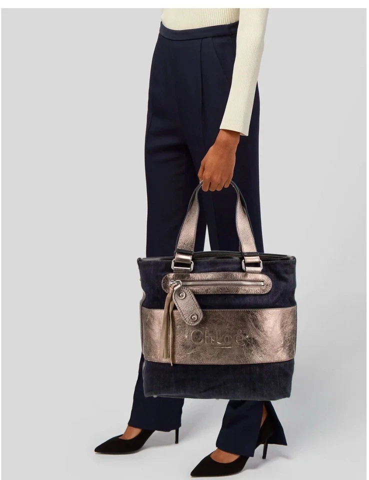 Chole' джинсовой ткани и синий сумка с короткими ручками 100% подлинный проверен!!!! - Изображение 2 из 4