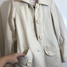 Jlo By Jennifer Lopez Women's Coat Parka Jacket Sz Xs Ivory Lining 60% Wool Read
