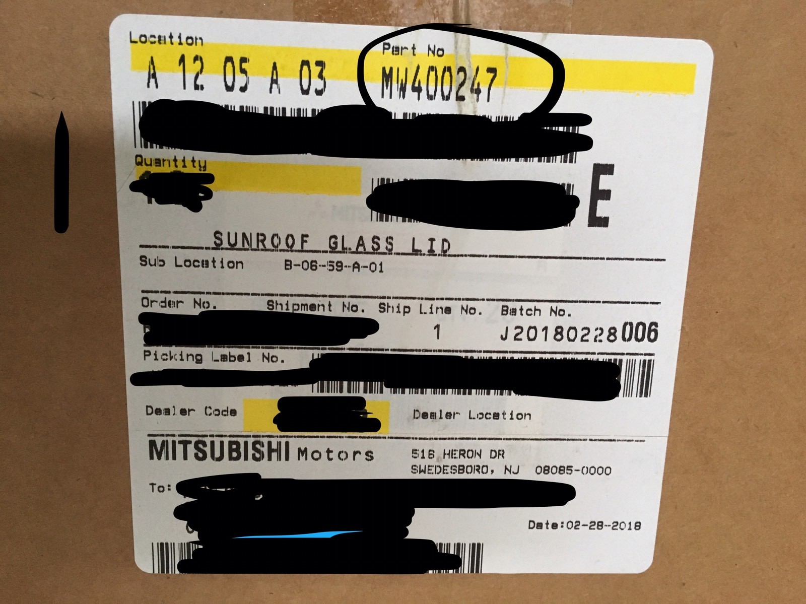 NEW LANCER EVOLUTION SPORTBACK OEM SUNROOF GLASS LID ASSEMBLY MW400247