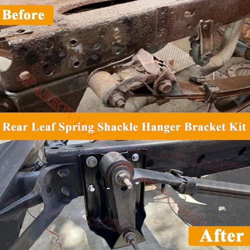 Rear Leaf Spring Hanger Bracket & Shackle Kit For Chevy Silverado GMC Sierra US - Picture 9 of 22