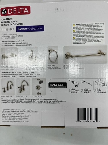 Anillo de toalla Delta Faucet PTR46-BN Porter níquel cepillado - Imagen 3 de 5