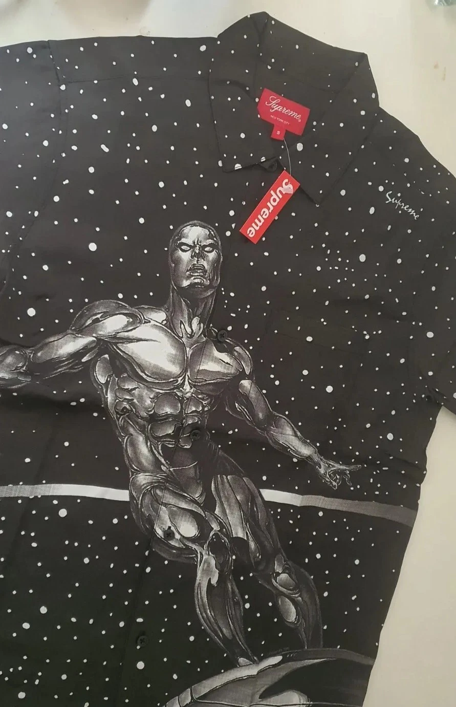 Chemise SS22 Supreme Silver Surfer S/S taille S petit noir Marvel Comics neuve