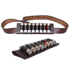 Hunting Leather Cartridge Holder 8 Rounds Ammo Wallet Pouch with Belt Loop