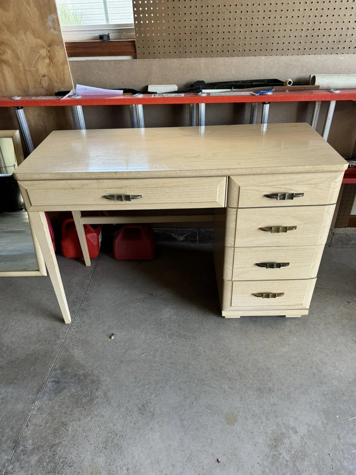 Muebles de dormitorio modernos de roble blanqueado Mengel de mediados de siglo 5 piezas Foto 3 de 4