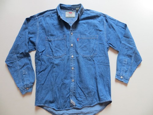 Levi's Jeans Uomo Camicia Camicia jeans taglia M, vintage denim con bottoni  giusto! | eBay