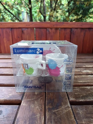 Luminarc Paintball espresso cup and saucer set of 2 - Picture 2 of 9