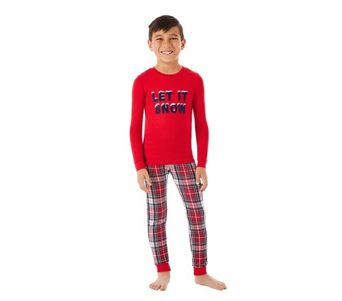 NEW Let It Snow Matching Family PJ Sleep Kid's Unisex Size 3T 2-Piece Pajama Set - Picture 6 of 13