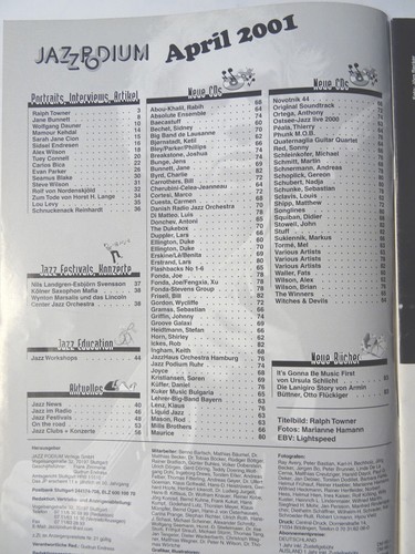 Jazz Podium Magazin 2001 Nr.4 Ralph Towner jane Bunnett Wolfgang Dauner Kehdal - Bild 2 von 2