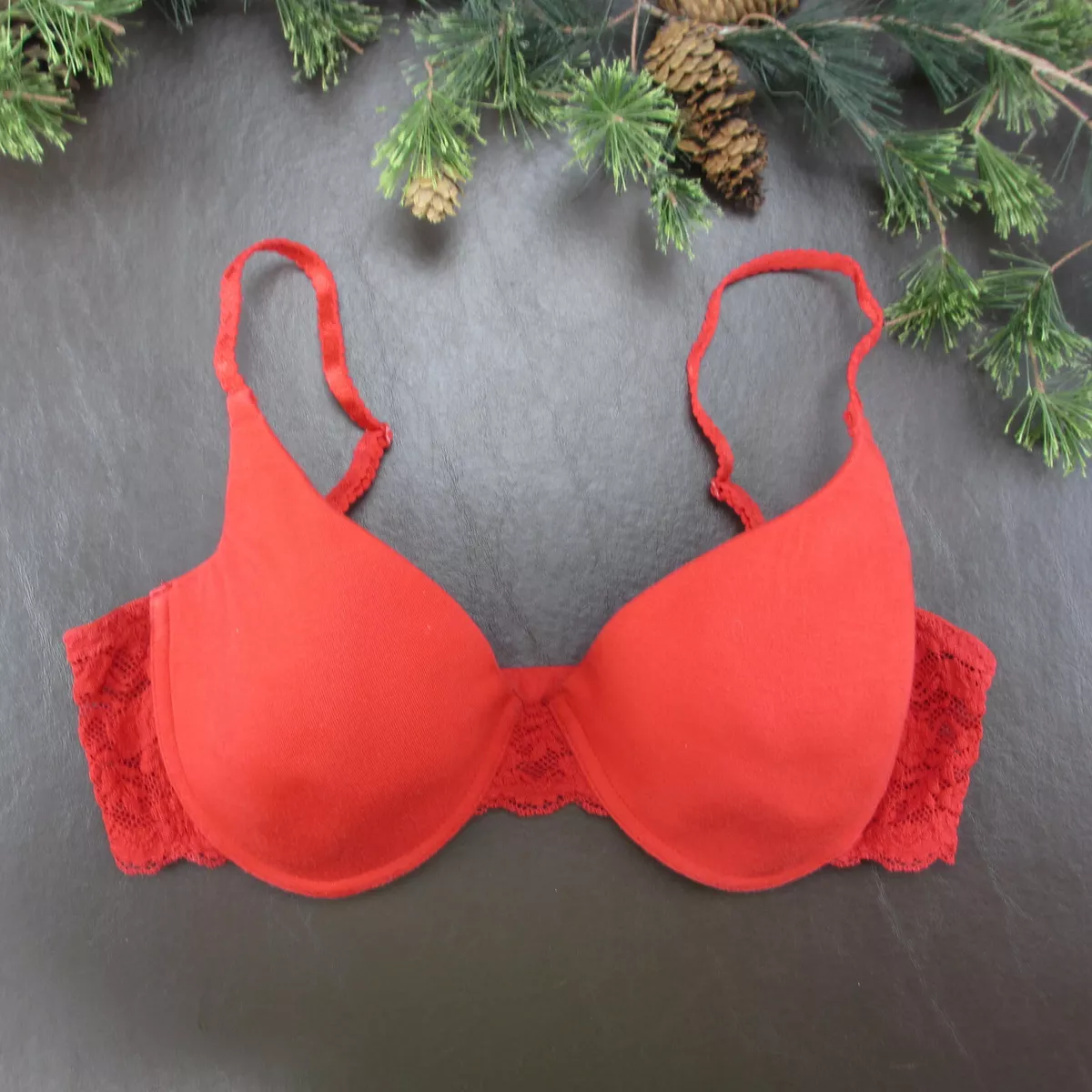 Fruit of The Loom Bra Size 38C Red Padded Underwire Adjustable