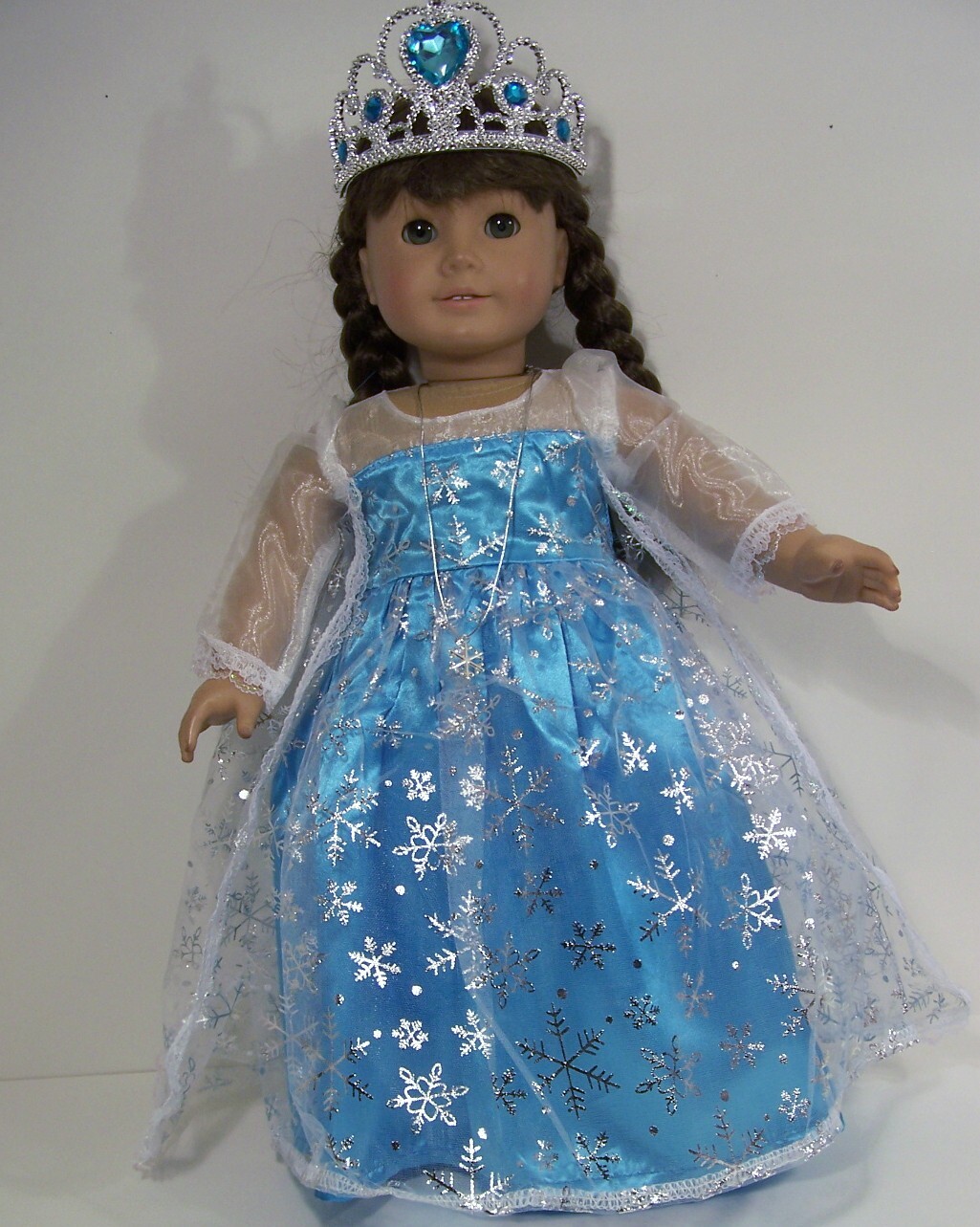 4pc ELSA Princess Dress Frozen Costume Doll Clothes For 18 American Girl (Debs*)