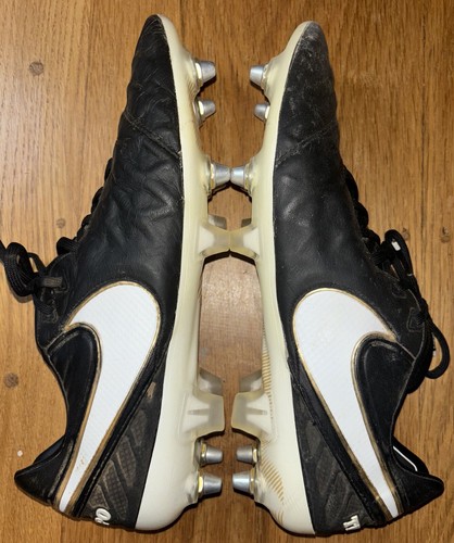 Scarpe da calcio Nike Tiempo Legend 6 vi nere oro bianche SG UK 10 ACC pelle - Foto 4 di 9