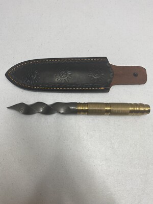 Kris Spiral Dagger 5  Blade 1  Dia. Solid Damascus Blade & Solid Brass Handle