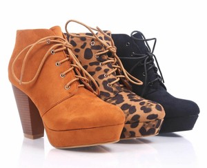womens suede lace up booties