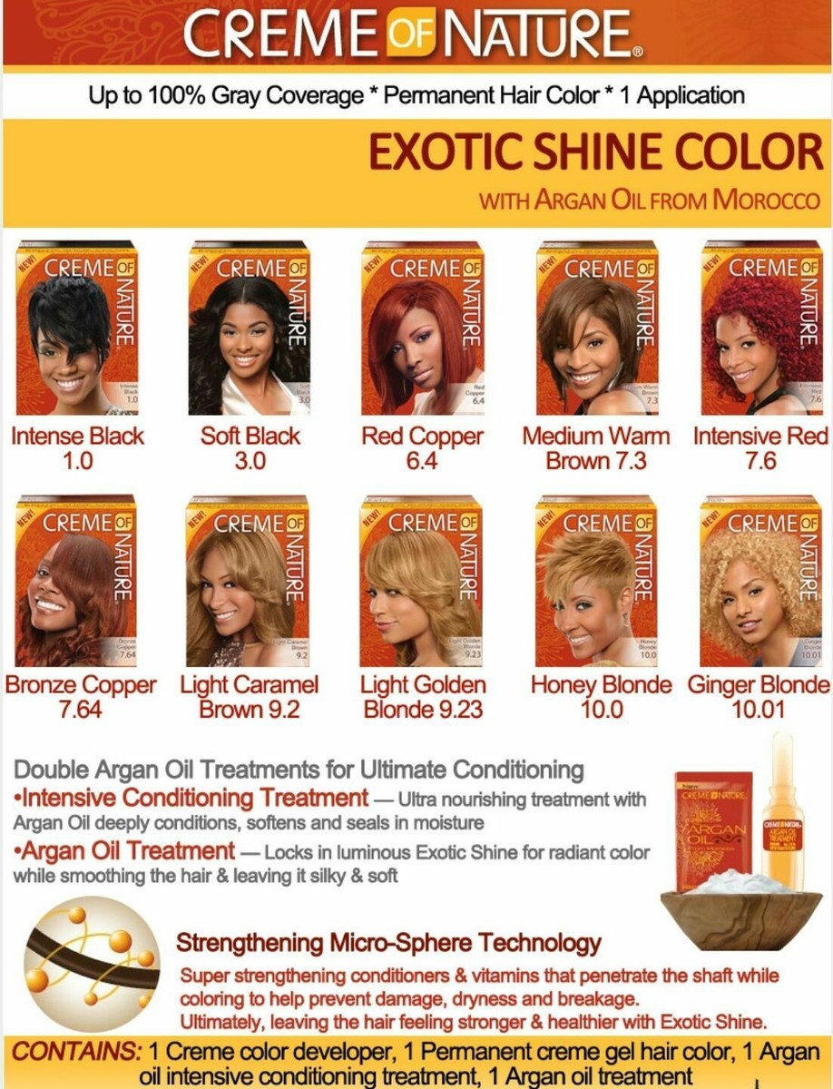 2 X Creme Of Nature Exotic Shine Permanent Hair Colours / Hair Dye