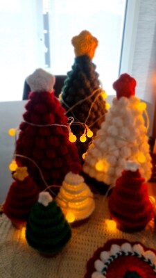 Handmade Crochet X-mas trees/Christmas decoration/Christmas gift