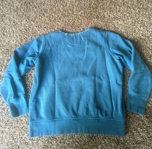 Carhartt Women's Pullover Cotton Sweatshirt Logo Casual Teal Size S(4-6) Hoodie - Picture 3 of 4