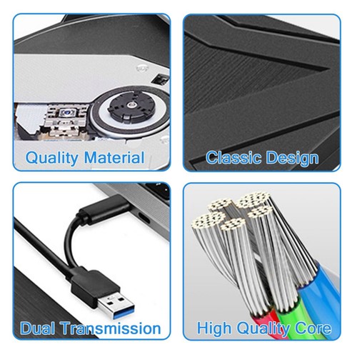 1* Brand New DVD Drive W/USB Cable High-Speed 5Gbps For CD/DVD/VCD Formats - Photo 6/13