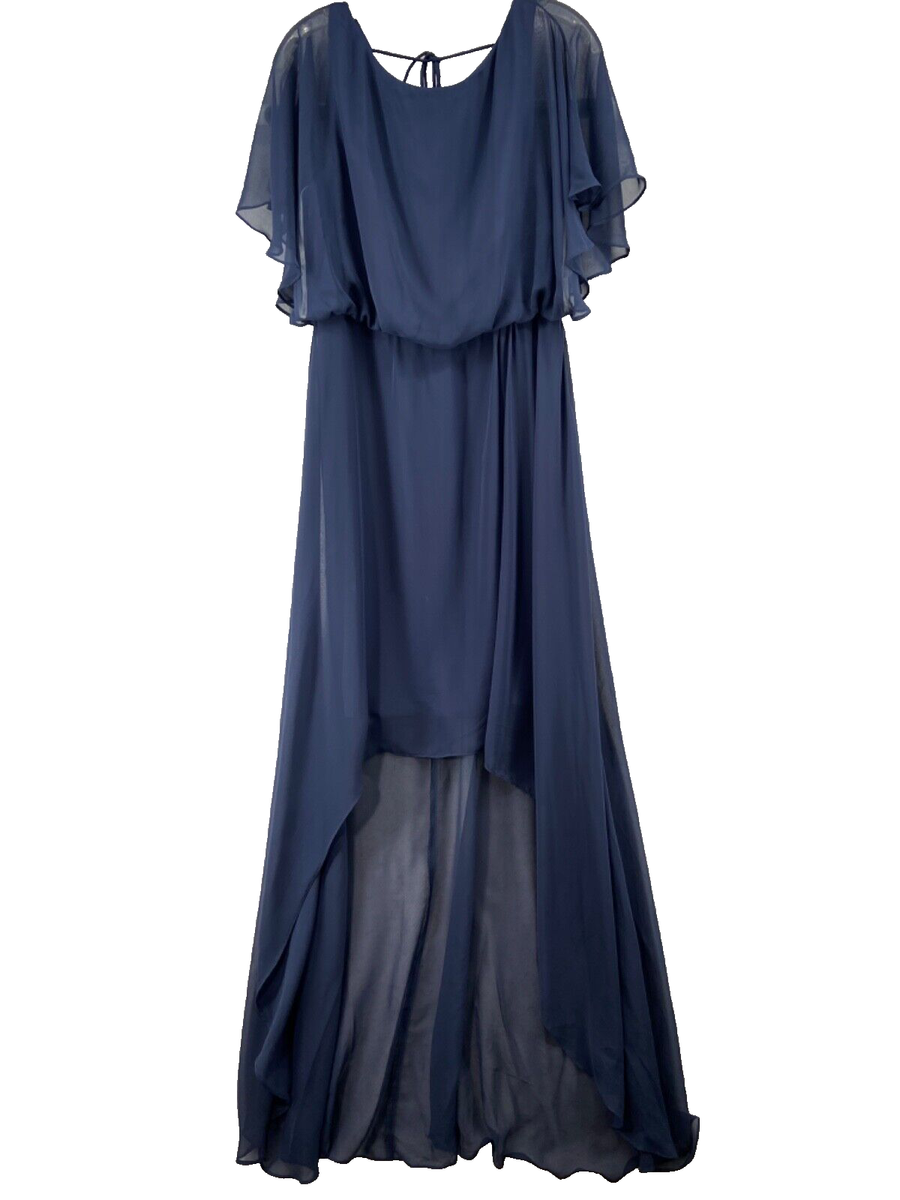 Jenny Packham Dress Sz 12R Flutter Sleeve High-Low Cocktail Style JP1031  Blue | eBay