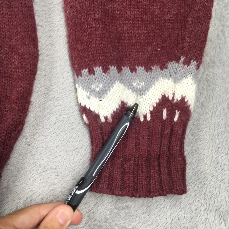 Vintage Arrow Sport Sweater Mens Medium Red Geometric Pullover Crew Neck - Image 4 of 4