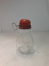 Vintage Glass Cheese Nut Grater Jar Bottle Tin Lid Hand Crank Manual Turn Key