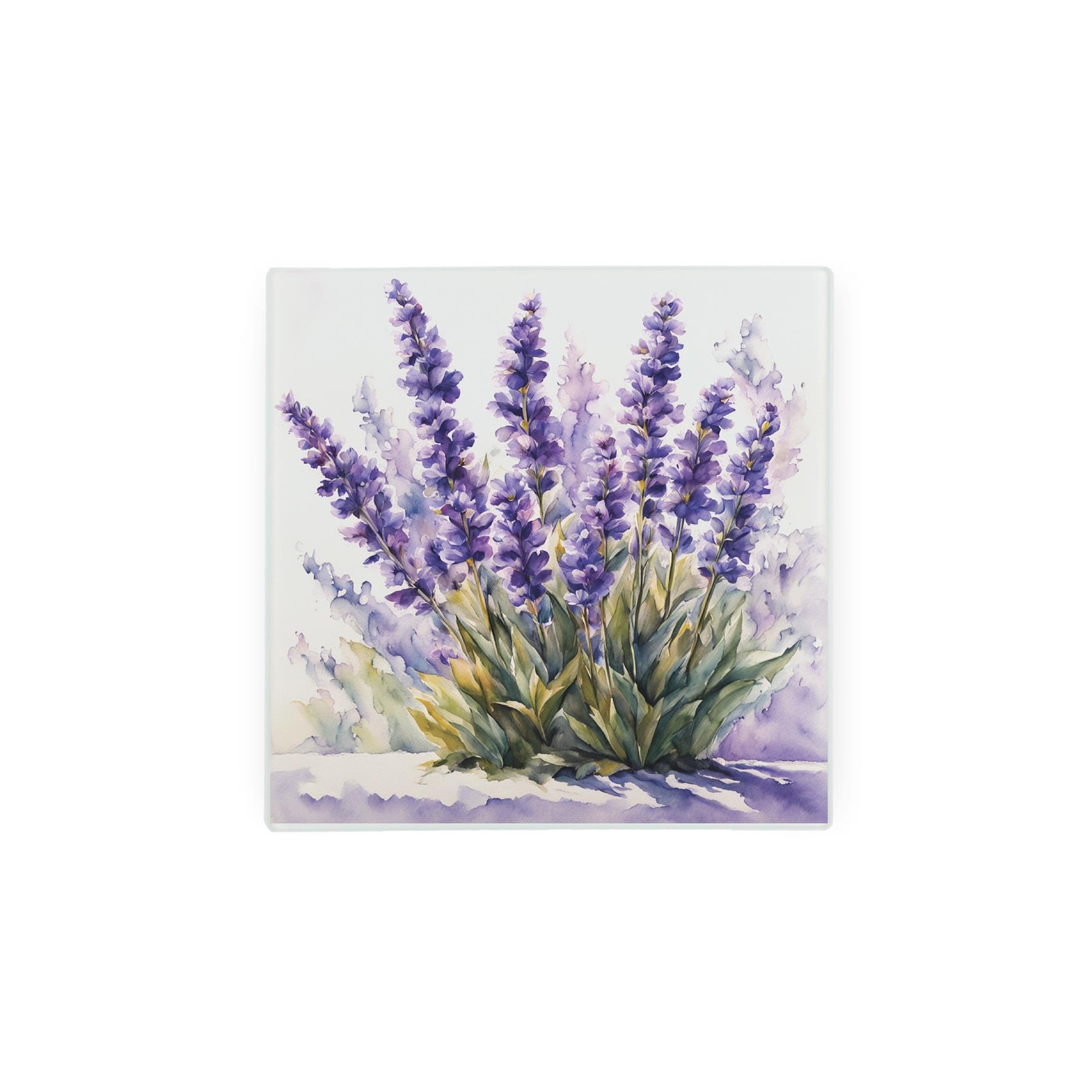 Garden Flowers Hot Pot Stand - Lavender Glass Trivet - Floral Gardening Gifts