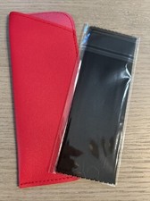 Red Eyeglass Cases Soft Leather-like Vinyl Eyeglass Pouches With Wipe Cloth
