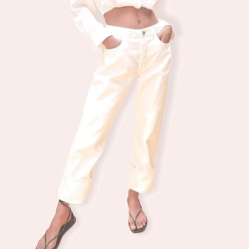 Zara wide leg white jeans high waisted 