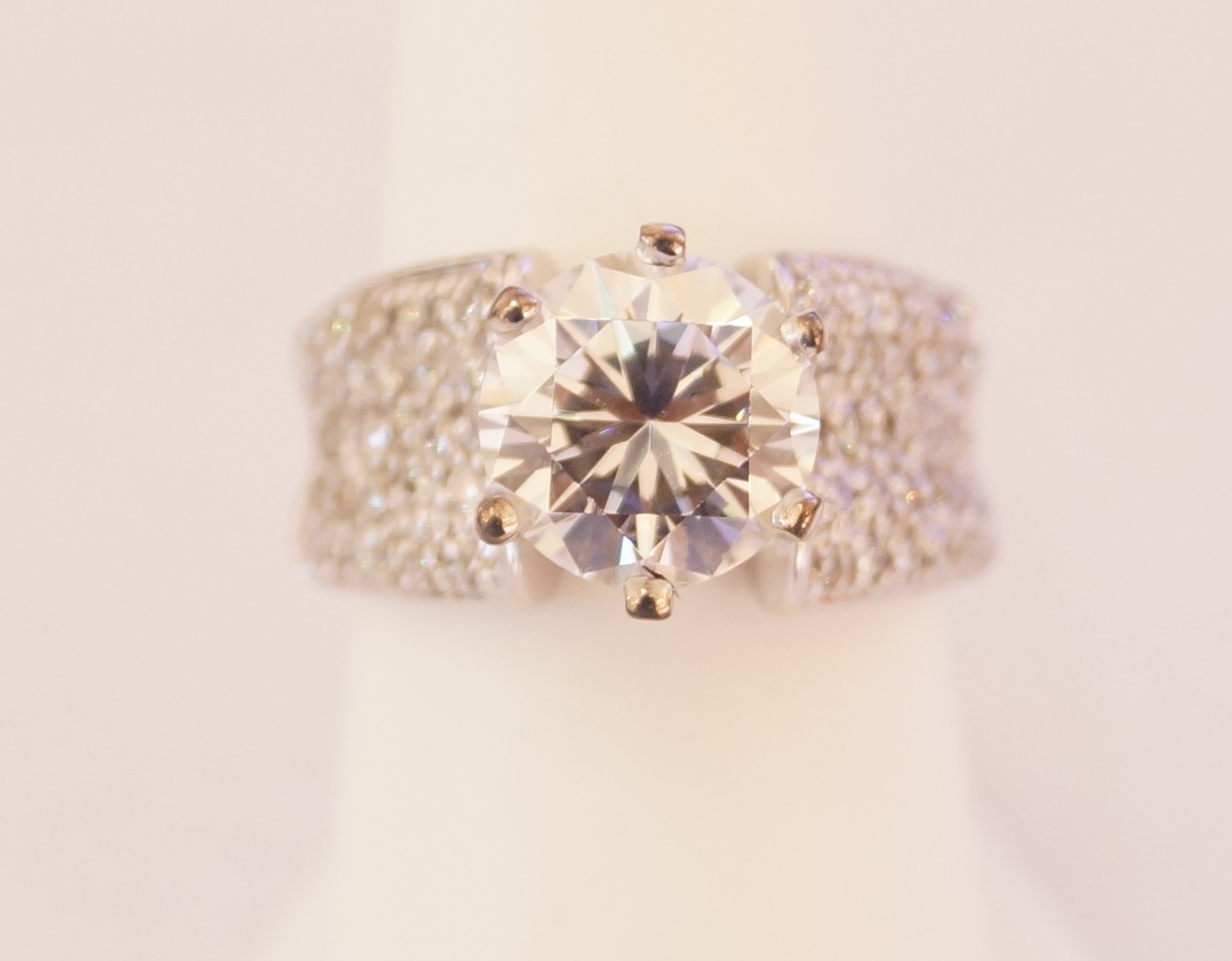 18k White Gold and Platinum Cubic Zirconia Engagement Ring Size 7.25 eBay