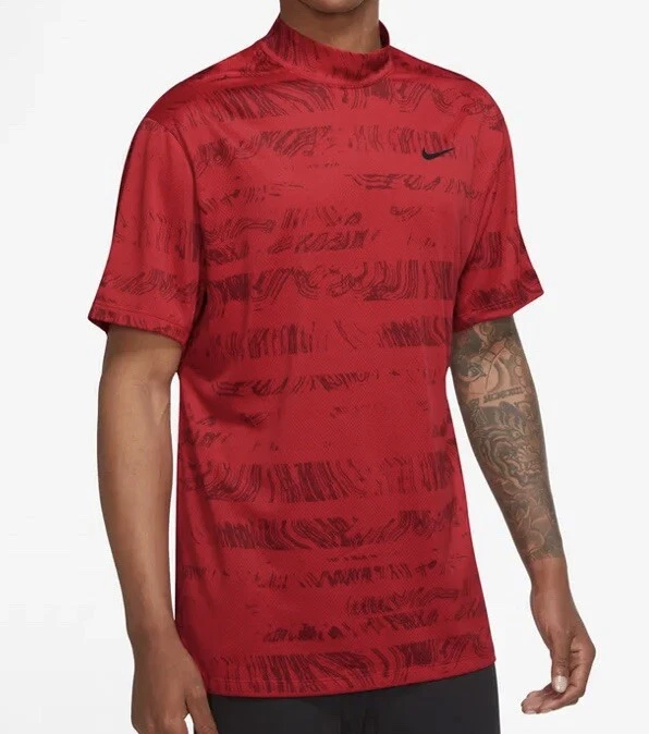 Tiger woods shop red mock neck