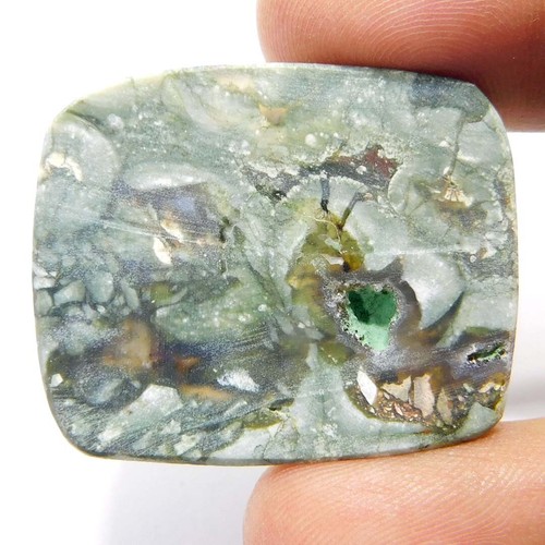 36.30Cts. Natural Unique Rainforest Rhyolite Cushion Cabochon Loose Gemstone - Picture 2 of 3