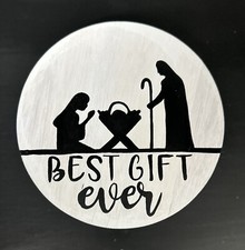 Farmhouse Rustic Looking Home Decor Wood Sign Round Best Gift Ever 