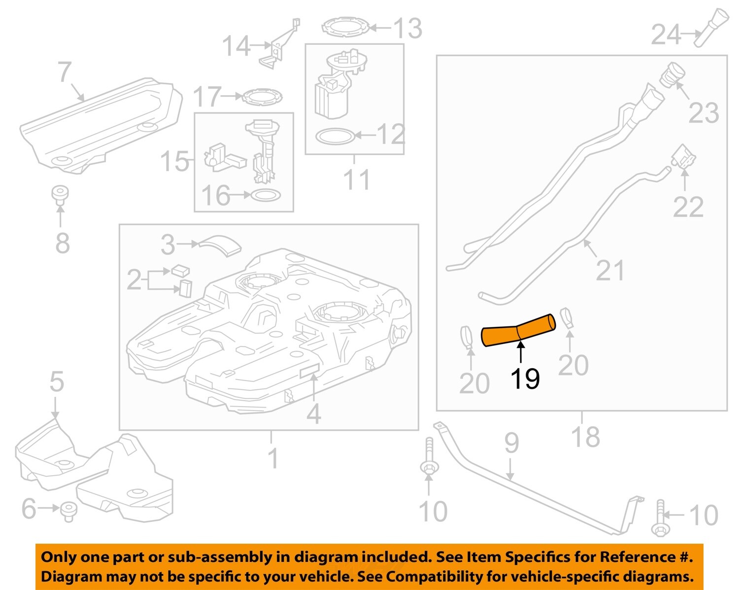 GM OEM 18-23 Enclave Fuel System Fuel System Components-Filler Hose 84362976