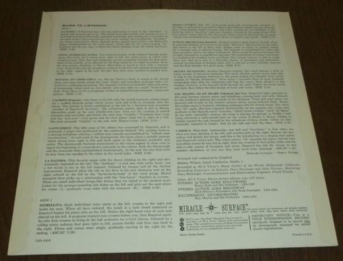 ESQUIVEL AND HIS ORCHESTRA 33 RPM LP LATIN-ESQUE DIE-CUT RCA VICTOR 1962 - Picture 4 of 6