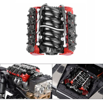 Simulate LS7 V8 Engine Motor Cooling Fans Radiator For1/10 TRX4 SCX10 RC Car ADE