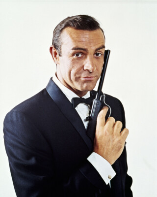 bond  Sean Connery Iconic Pose as James Bond with Walther LP53 Gun Suave