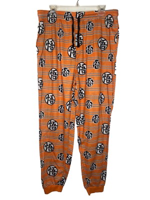 Dragon Ball Z Sleep Joggers Men's 2XL Orange Graphic Pajama