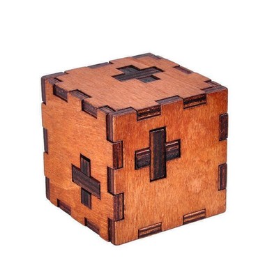 Geheimes Puzzle Box Spielzeug Denksport Hölzernes IQ Game Cube Schloss geschenk~