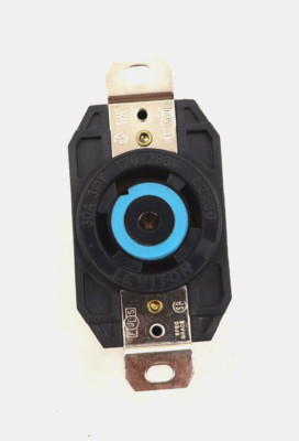Leviton L21-30, Black, 30A-125/208V, Flush Mount Locking Receptacle, New