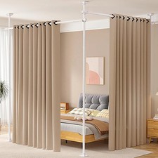 Sunally Room Divider No Drilling Curtain Rod....4-10fth 28-114inchw Adjustab