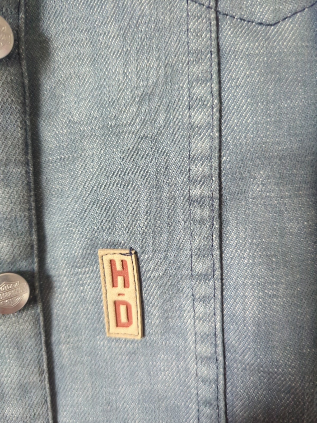 harley davidson women’s denim vest medium – rare vintage style image 4