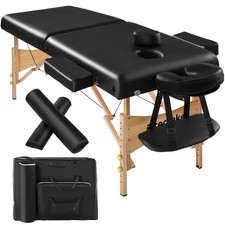2-Zonen Massageliege-Set 7,5cm Polsterung + Rollen + Tasche schwarz B-Ware